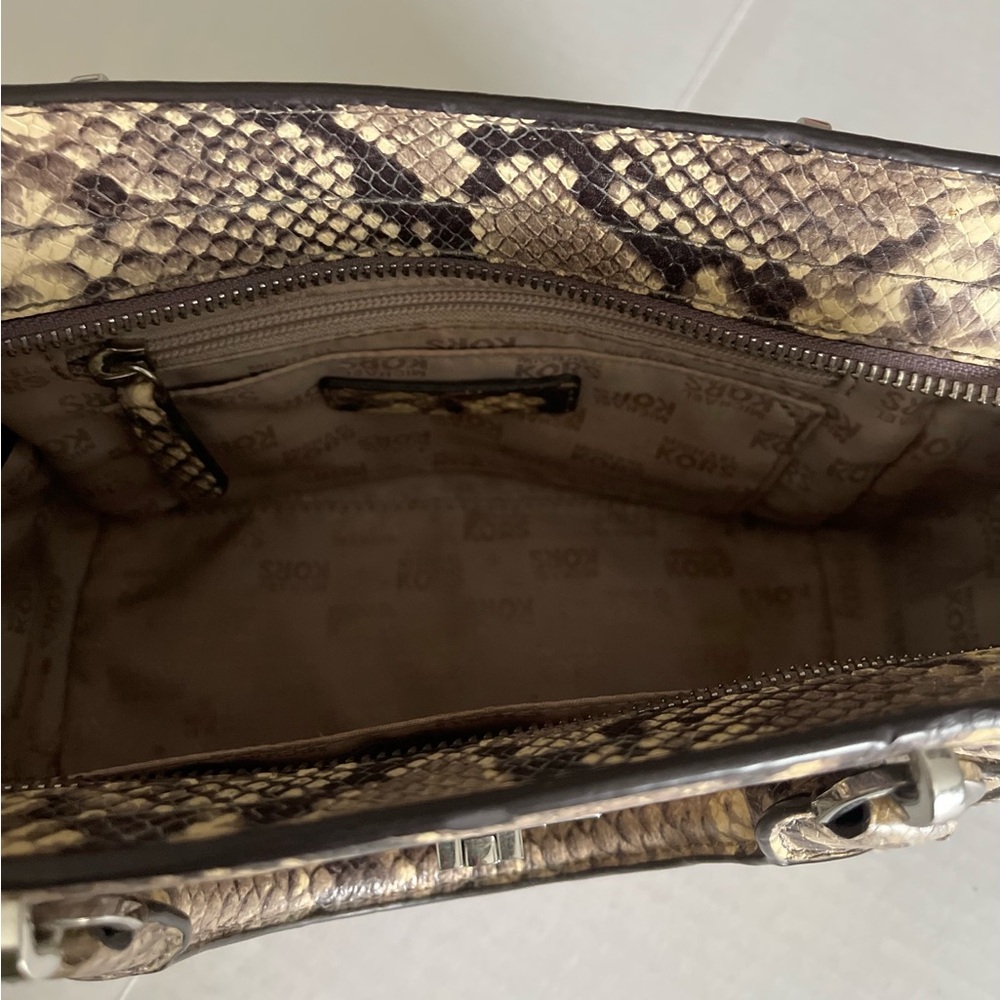 Michael Kors Brown and Black Baby Bag with Snakeskin Pattern - Picture 4 of 6